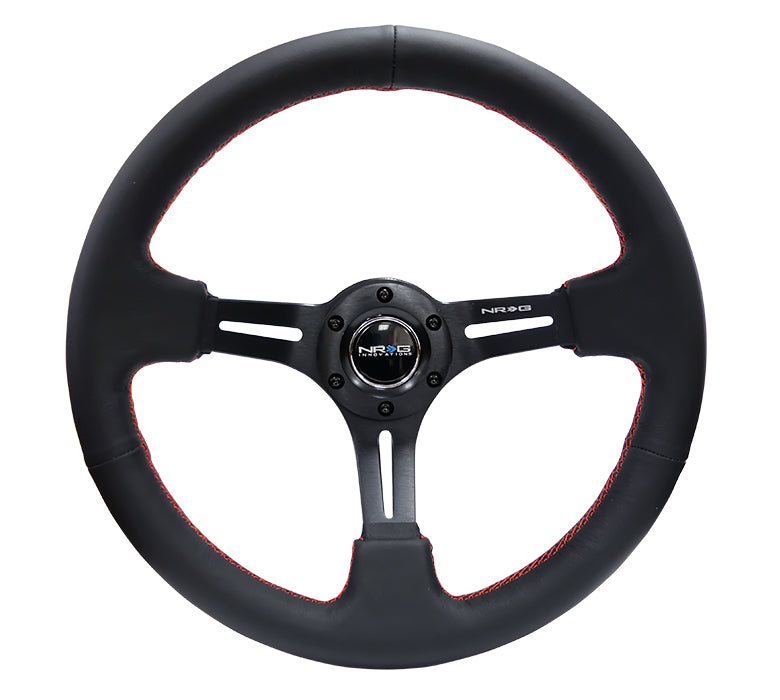 RST-018R-RS NRG Steering Wheel with red stitch detailing