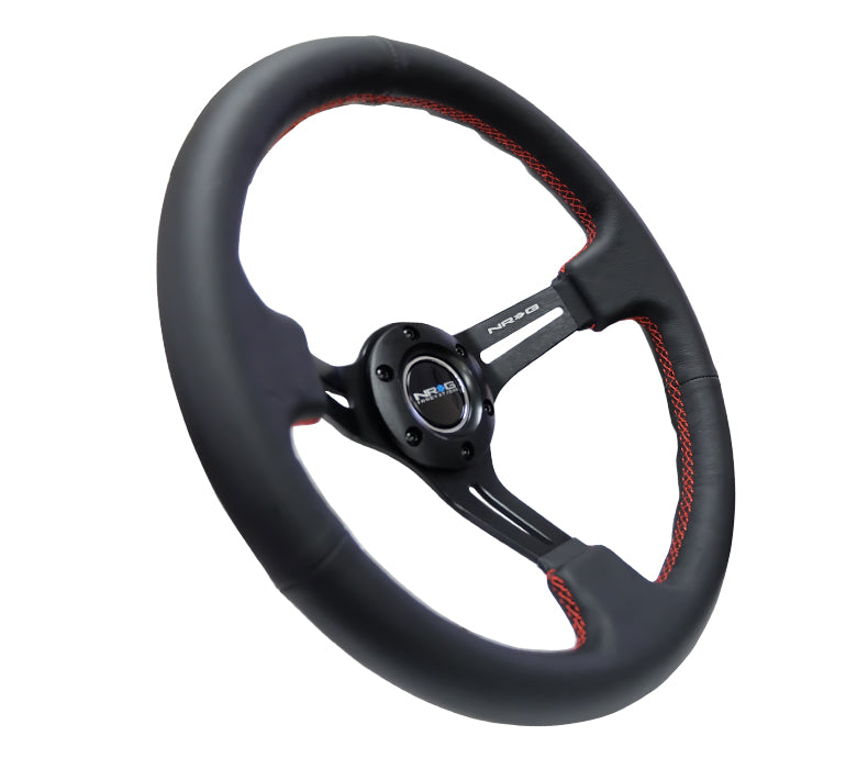 RST-018R-RS Oiwa Garage exclusive 350mm black leather wheel.