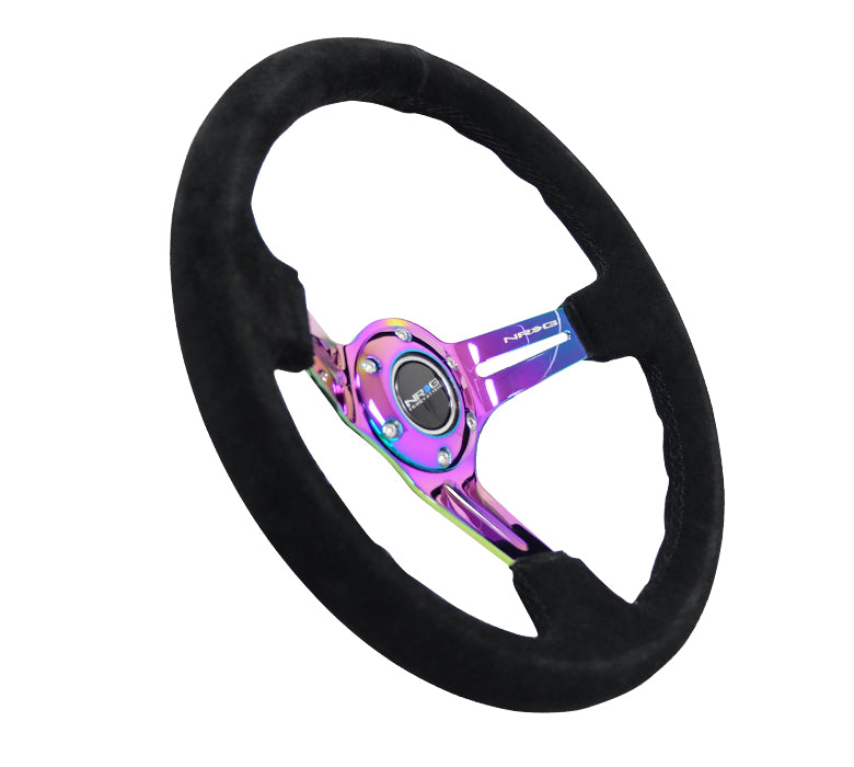 Oiwa Garage's NRG Steering Wheel: Black Stitch & Suede Material RST-018S-MCBS