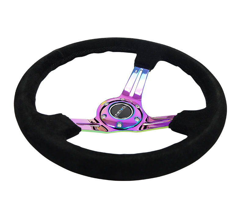 Universal Fit NRG Steering Wheel: Side View with Specs RST-018S-MCBS