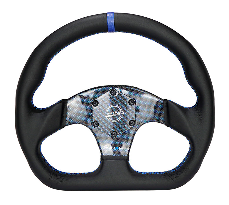 RST-024CF-BL NRG 320mm Carbon Fiber Steering Wheel with Blue Stitch