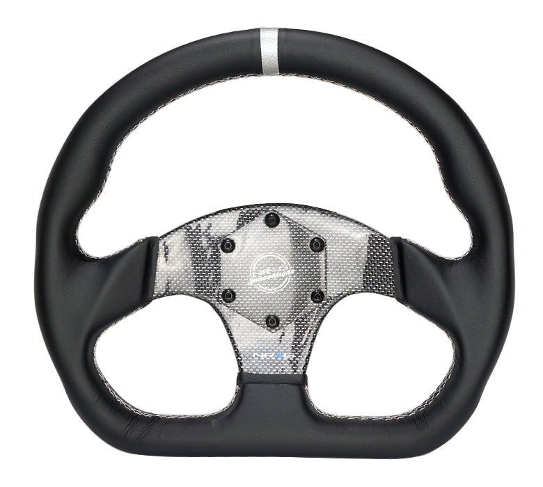 NRG 320mm Silver Carbon Fiber Steering Wheel in Full View RST-024CF/SL
