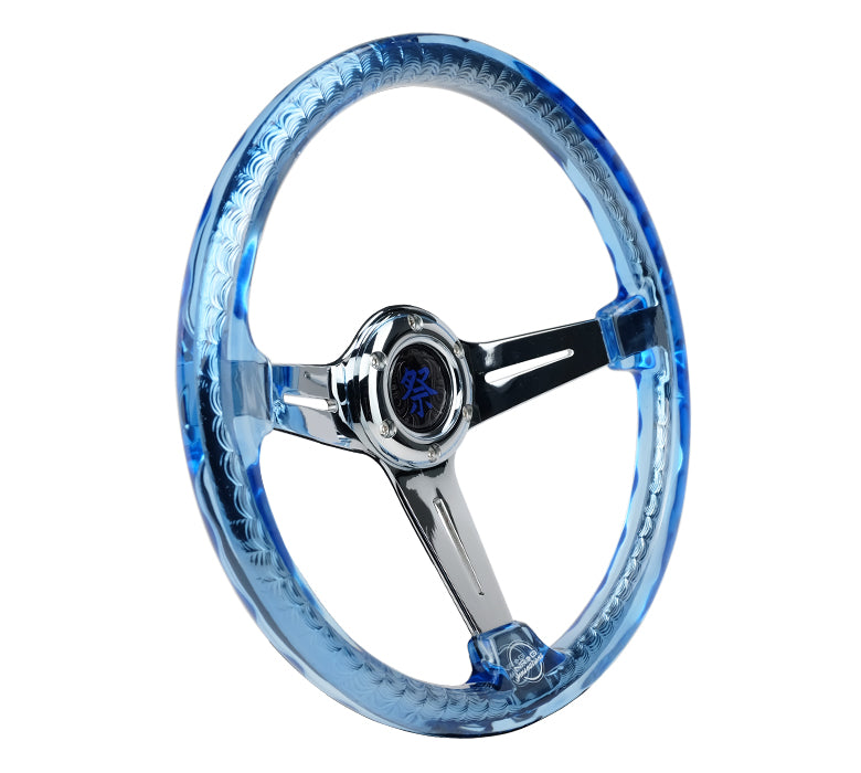 RST-027CH-BL Chrome spoke finish on NRG 'Matsuri' Steering Wheel.