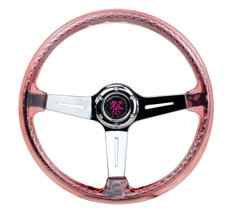 RST-027CH-RD NRG 'Matsuri' 350mm NeoChrome spoke steering wheel