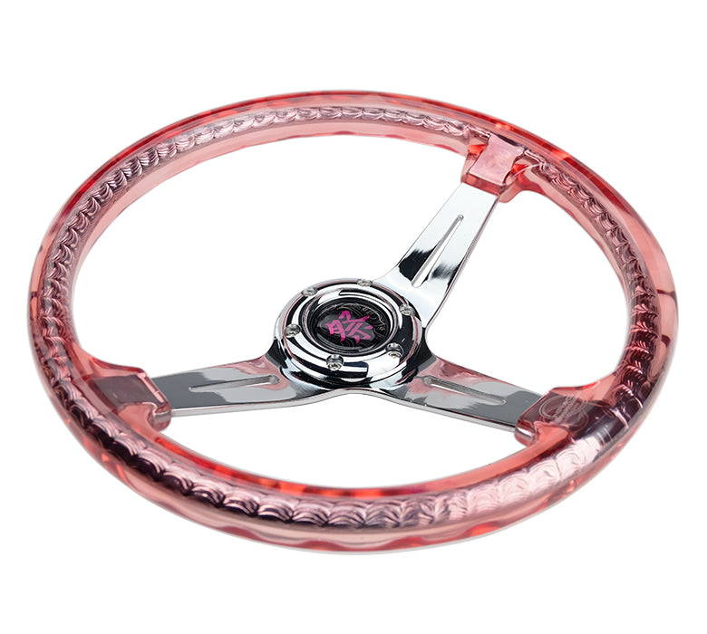 RST-027CH-RD Clear acrylic deep dish wheel with NeoChrome finish