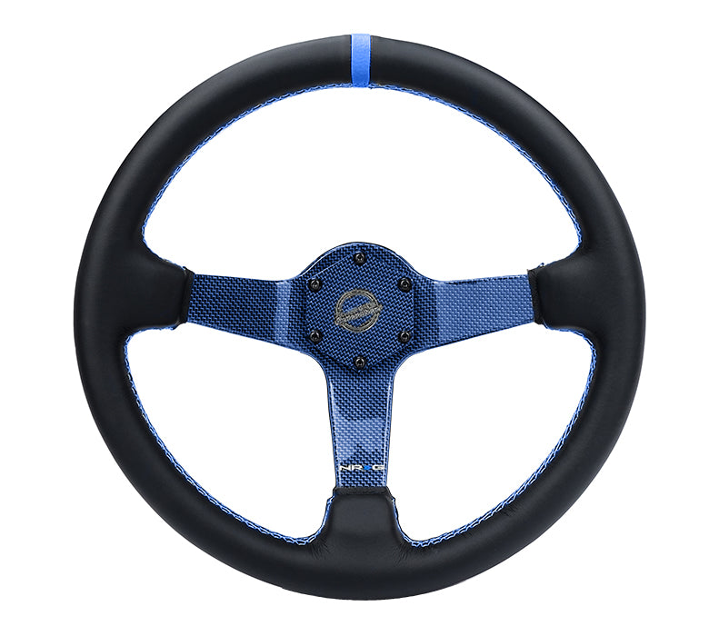 NRG Carbon Fiber Steering Wheel with blue accents RST-036CF-BL
