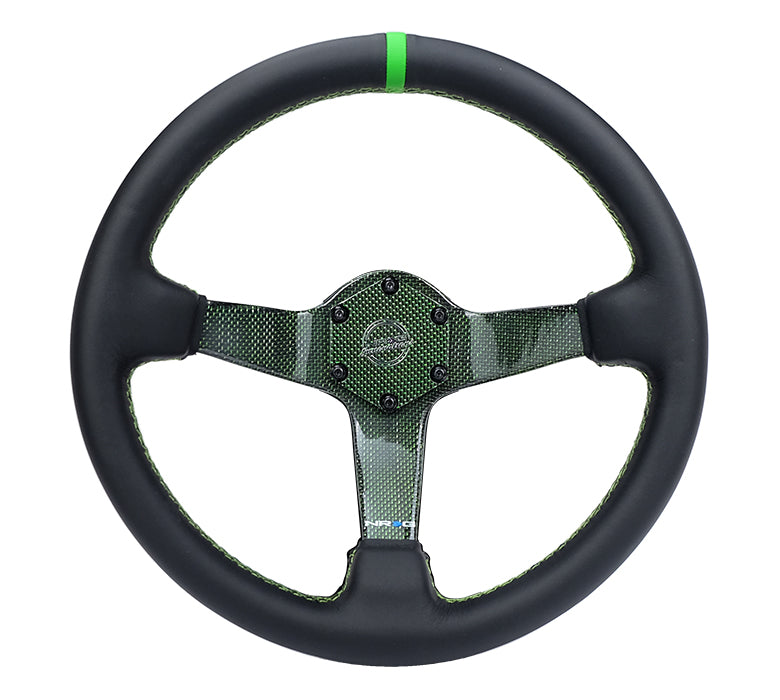 NRG 350mm Green Carbon Fiber Steering Wheel RST-036CF-GN