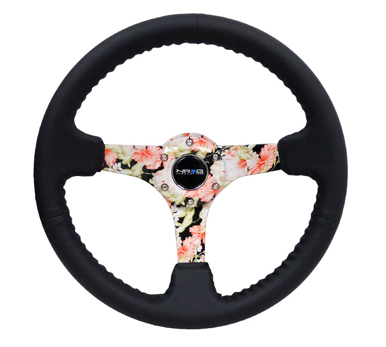 NRG Floral Hydro Dipped Leather Steering Wheel RST-036FL-R