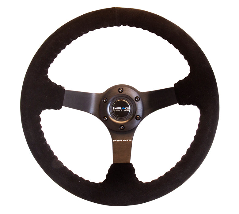 NRG 350mm Race-Style Black Suede Steering Wheel. RST-036MB-S