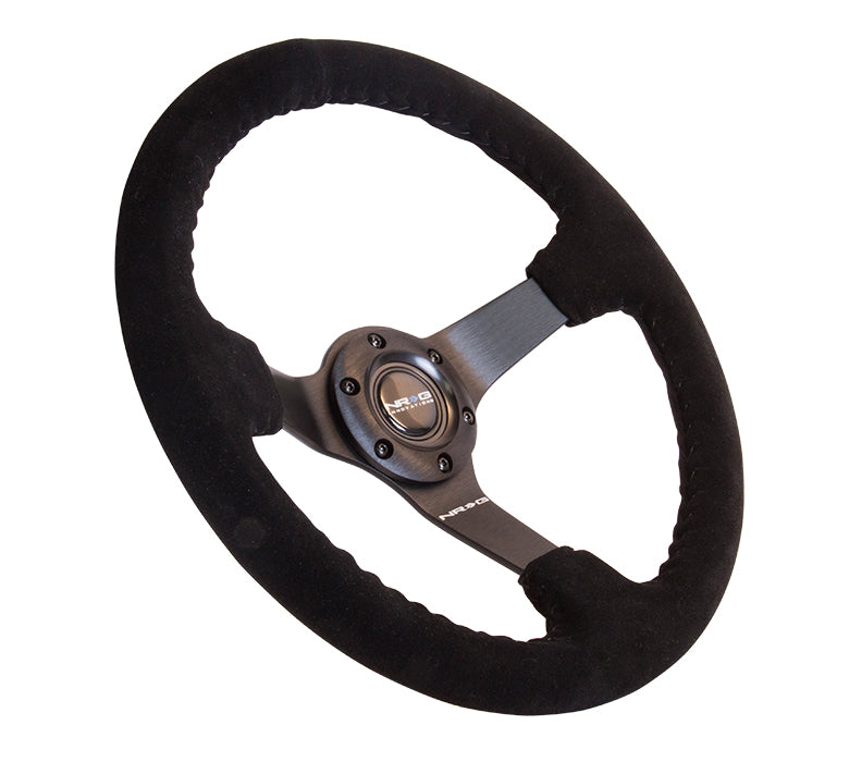 Matte Black Spoke Steering Wheel with Black Stitching RST-036MB-S