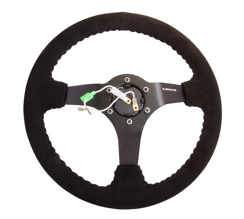 NRG 350mm Race-Style Black Suede Steering Wheel RST-036MB-S