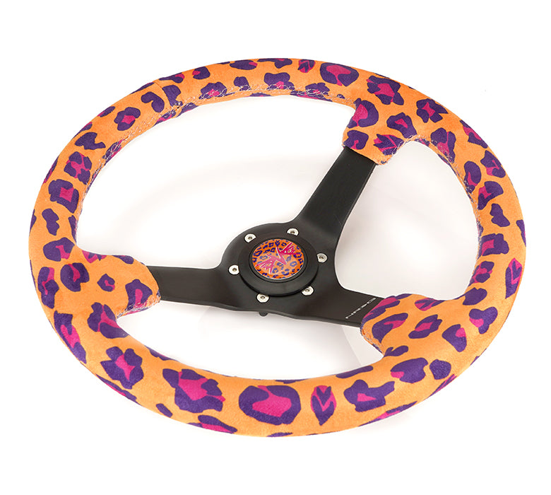 Oiwa Garage's Exclusive Orange Leopard Vegan Print Wheel RST-036MB-SV-OR