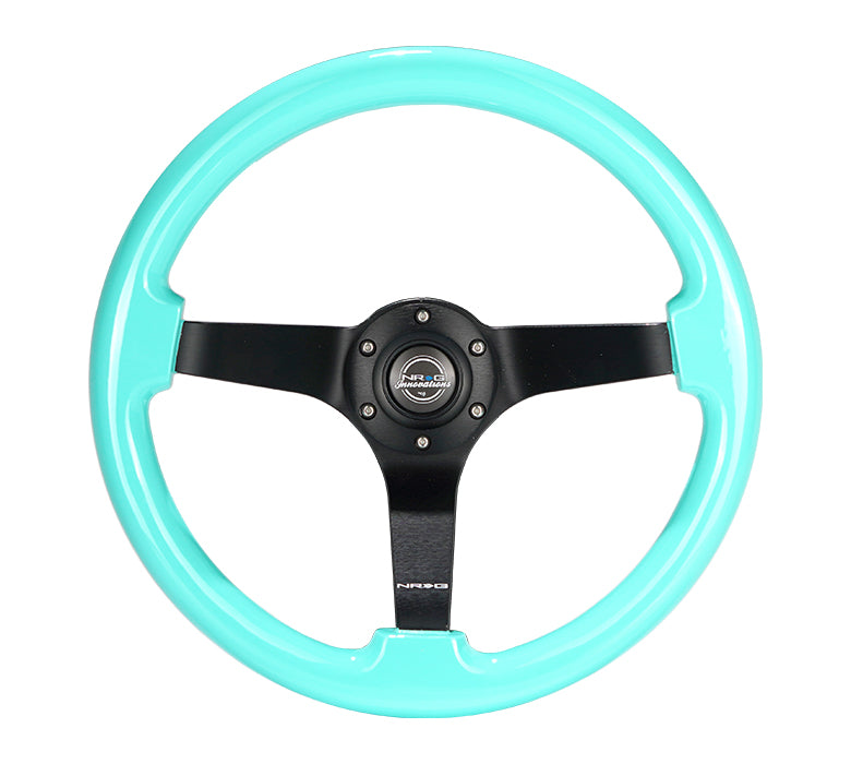 NRG Minty Fresh Wood Grain Steering Wheel RST-036MF-BK