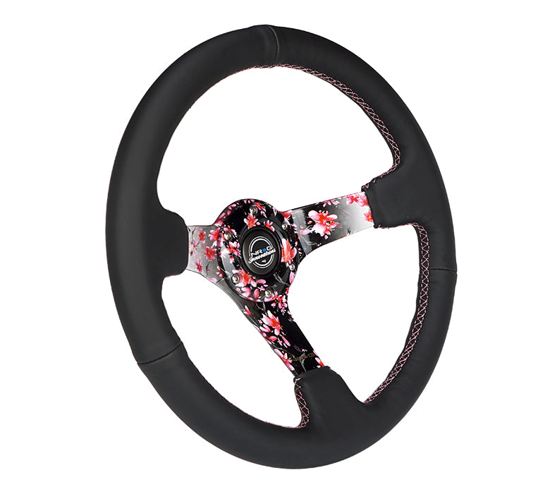 Pink suede wheel with black baseball stitching. RST-036SAK-R
