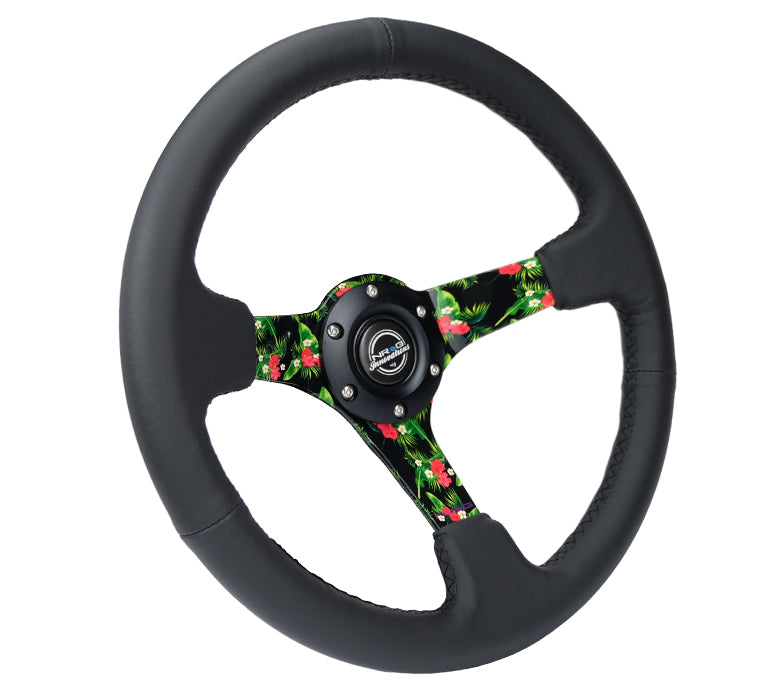 5mm floral spoke detailing on NRG Steering Wheel RST-036TROP-R