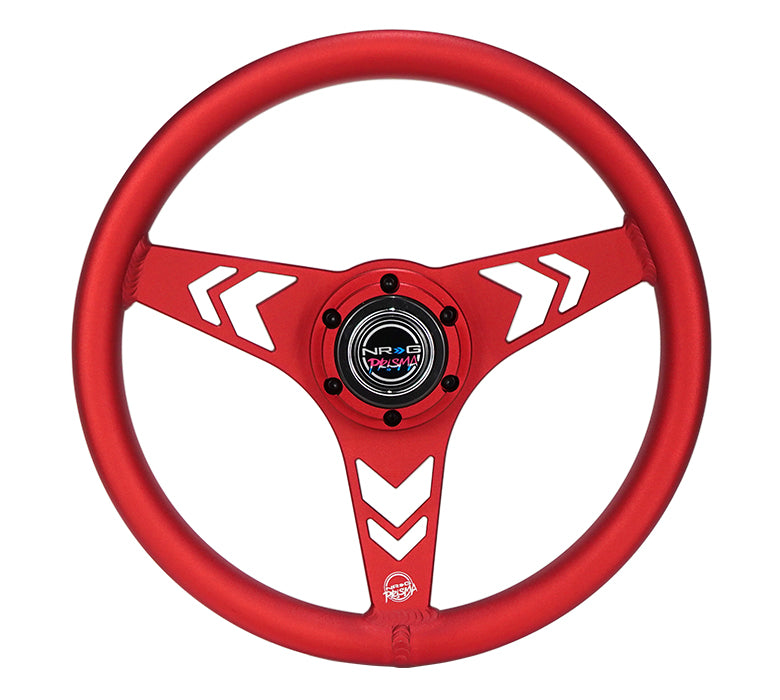 Anodized Red Aluminum Steering Wheel 330mm Arrow Cutout
