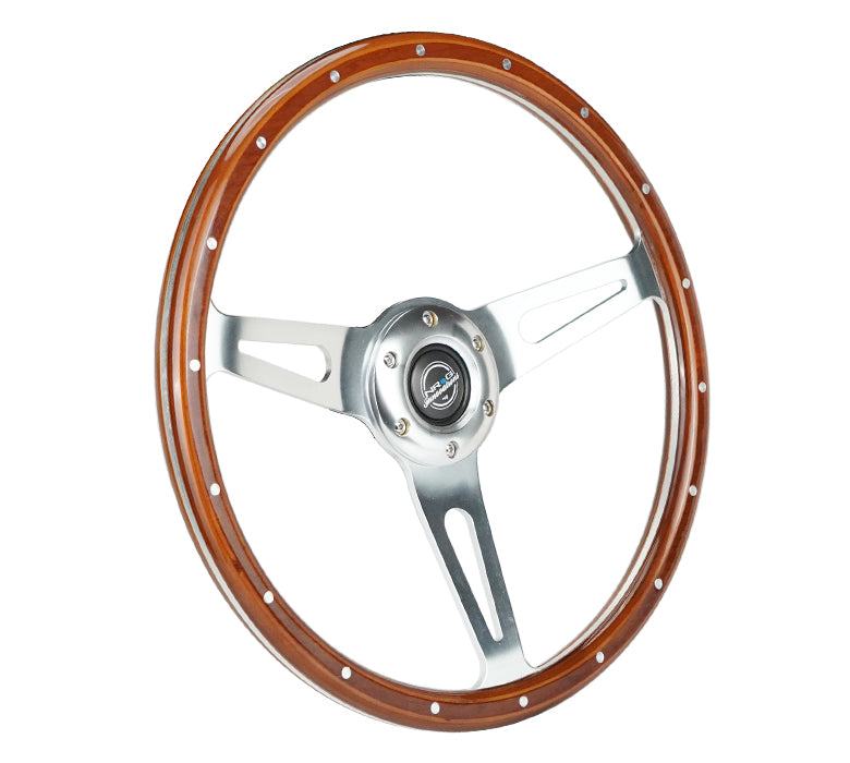 Oiwa Garage Classic Wood Wheel with 3-Spoke Chrome