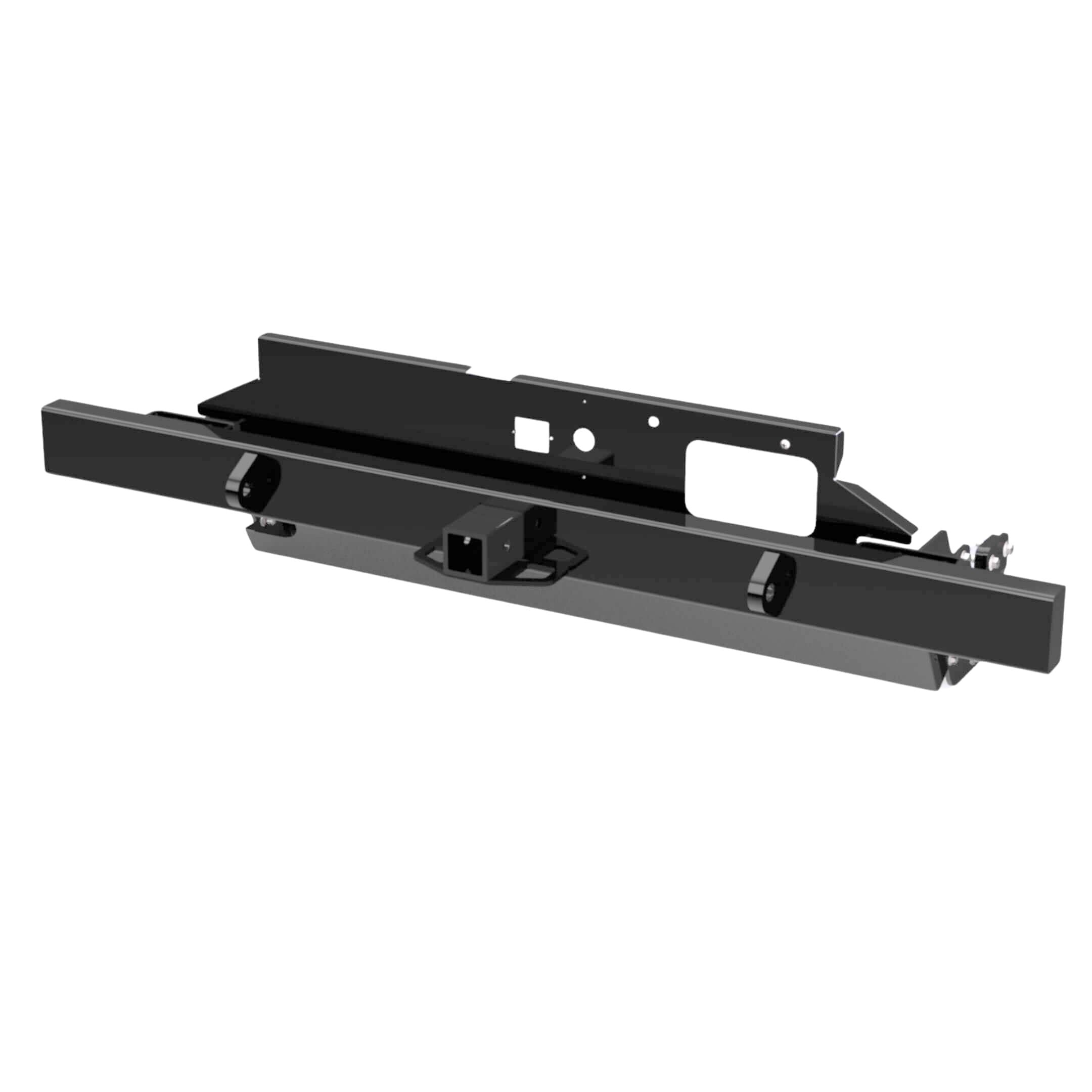 Black rear tow bumper with engine cover for Subaru Sambar TT1, TT2 models, bolt-on design, 1999-2012, robust 1/4 inch steel construction