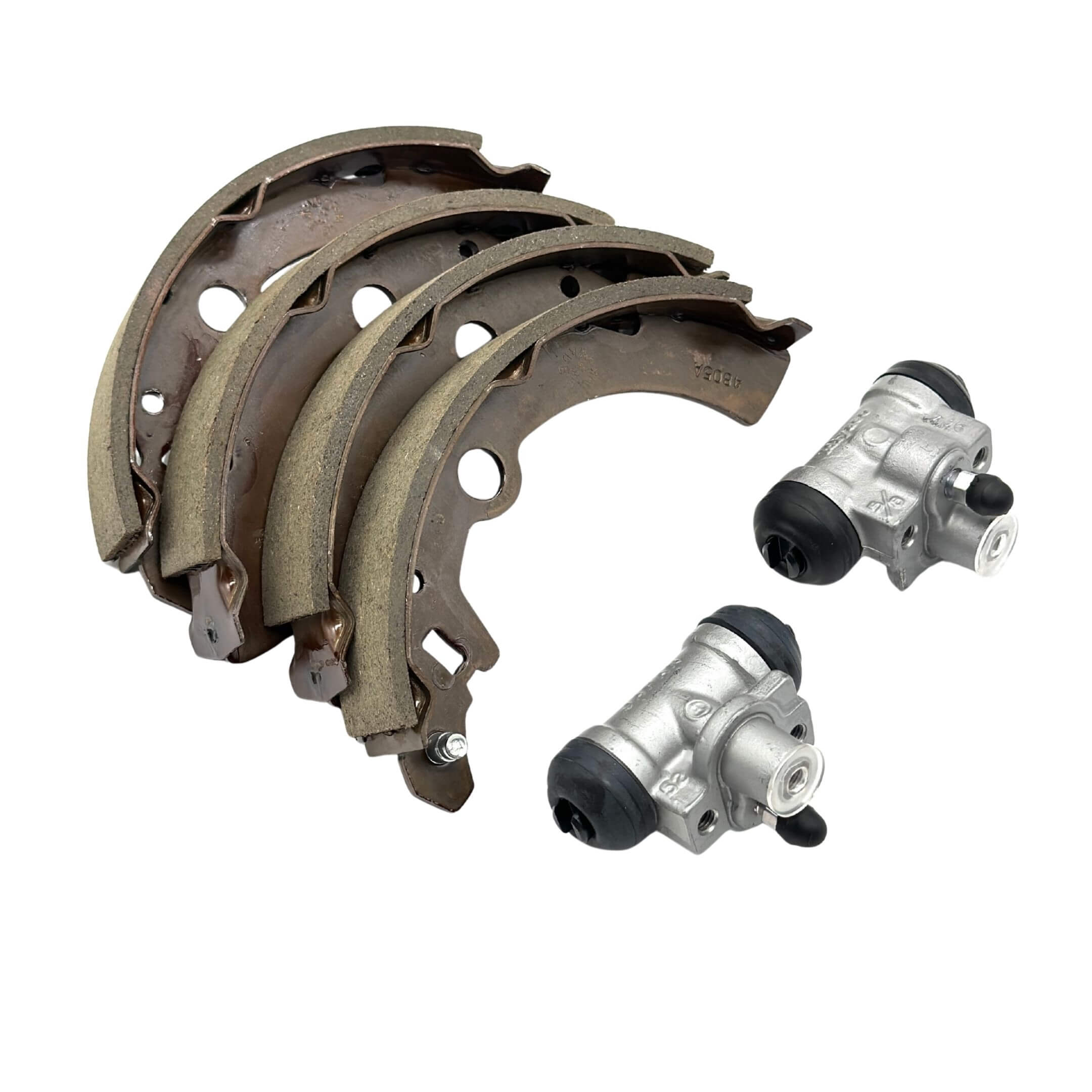 Brake Kit - 6 Piece - Rear Brakes with Drum Wheel Cylinder & Brake Shoes for Subaru Sambar Van TV1, TV2 Models 1999-2012, featuring durable metal components.