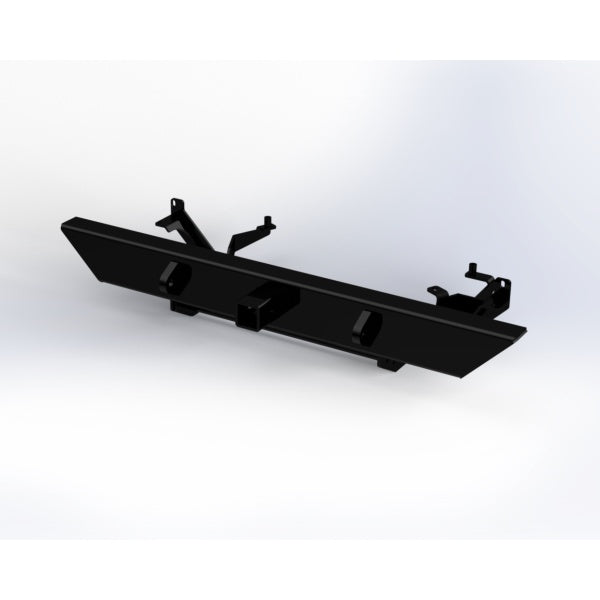 Black Daihatsu Hijet Front Bumper with 2” Receiver, Type B, for S110P Models (1999-2002).