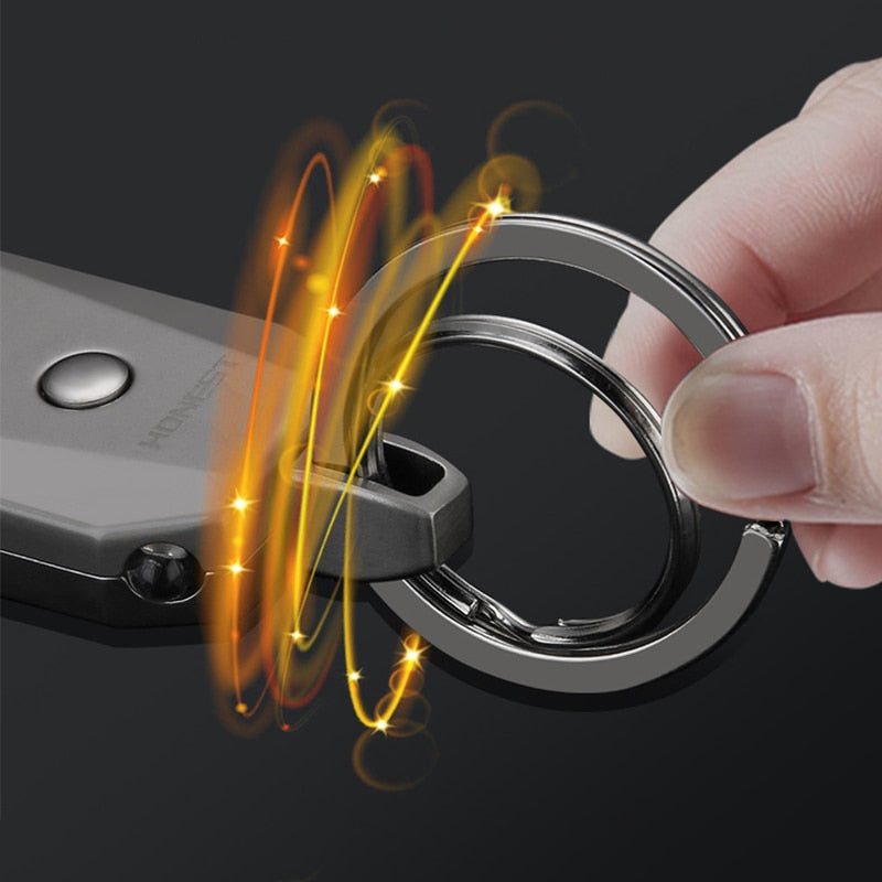 Convenient Rotatable LED Keychain in Silver