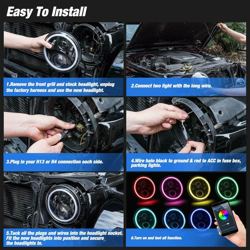 Easy-to-Install 7-Inch LED Headlights Kit