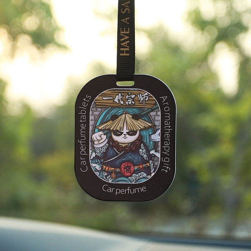 "Panda Black Ice car air freshener pendant"