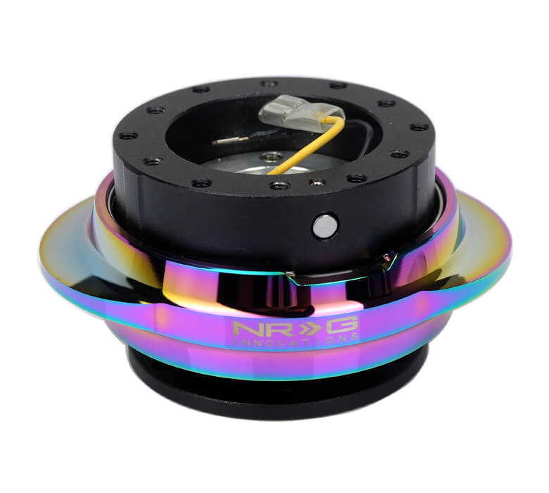 NRG Quick Release Kit with Black Body and Shinny Multicolor Oval Ring, Gen 2.2 Model SRK-220BK/MC - Front View