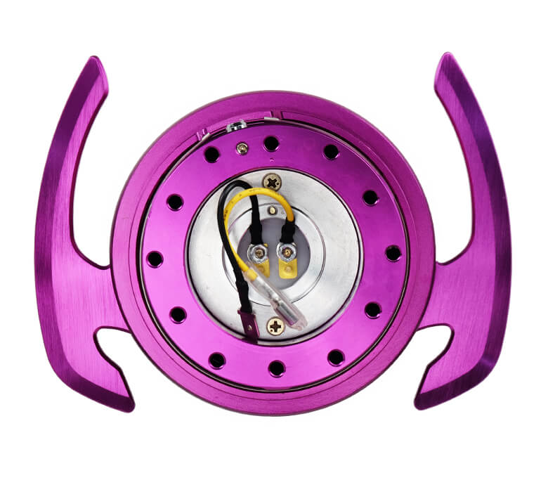 op view of NRG Gen 4.0 Quick Release Kit SRK-700PP-PP featuring Purple Body, Purple Ring, and Handles for Japanese mini trucks