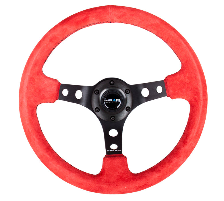 NRG 350MM Red Suede Sport Steering Wheel