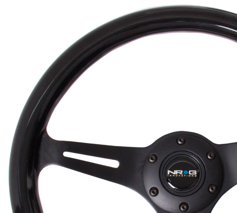 Luxurious Black Wood Grain Steering Wheel for Kei Trucks