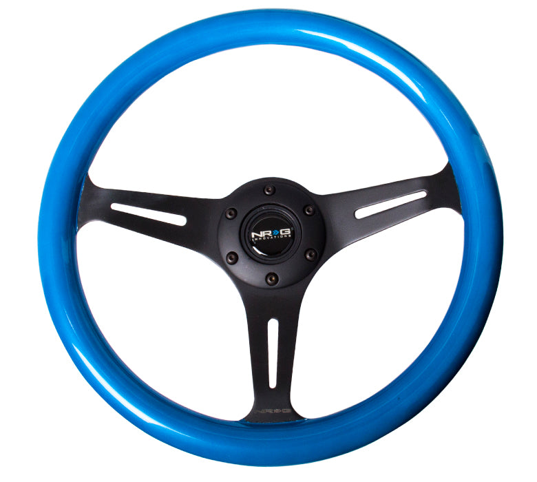NRG 350mm blue pearl wood grain steering wheel"