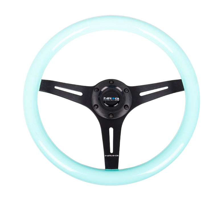 Oiwa Garage's NRG 350mm Minty Fresh Wood Grain Steering Wheel"