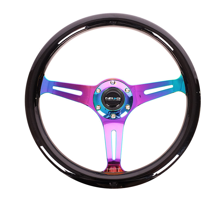 NRG Black Wood Grain Wheel with Neo Chrome Spokes