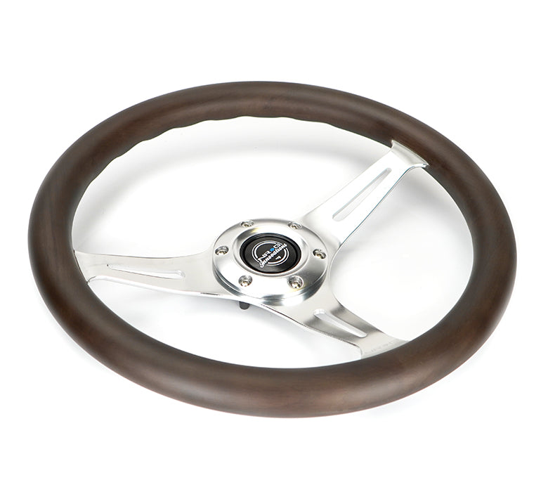 Universal Steering Wheel with Chrome Silver Spokes