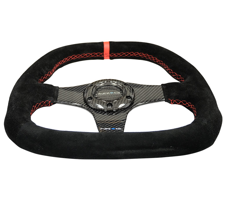 320mm Black Steering Wheel with Red Stitching Detail