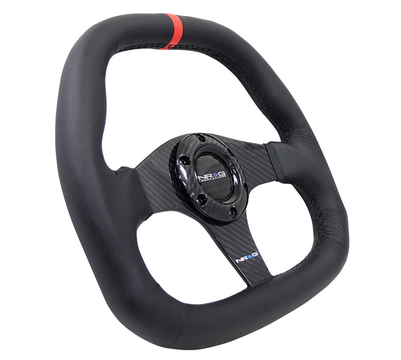 D-Shape Steering Wheel with Red Center Mark