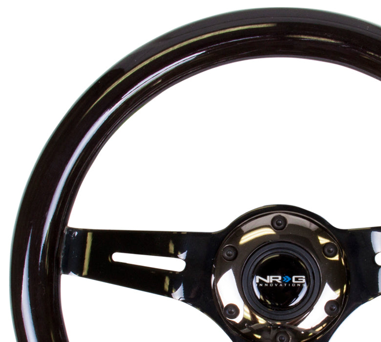 NRG Black Wood Grain Steering Wheel 310mm Oiwa Garage