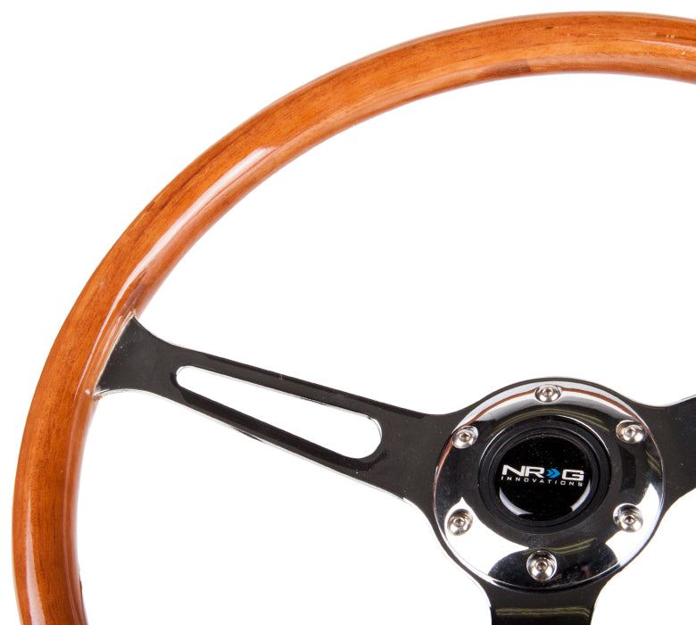 Chrome Spokes on NRG Wood Grain Wheel 360mm