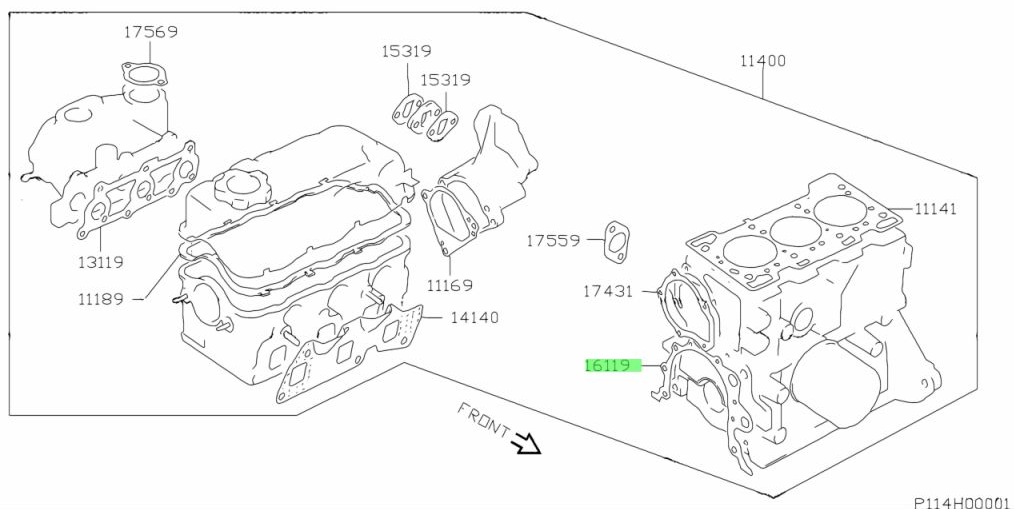 Exploded view diagram highlighting the placement of the oil gasket in Suzuki Carry Truck DC51T, DD51T engine assembly, compatible with models from 1991-1998.