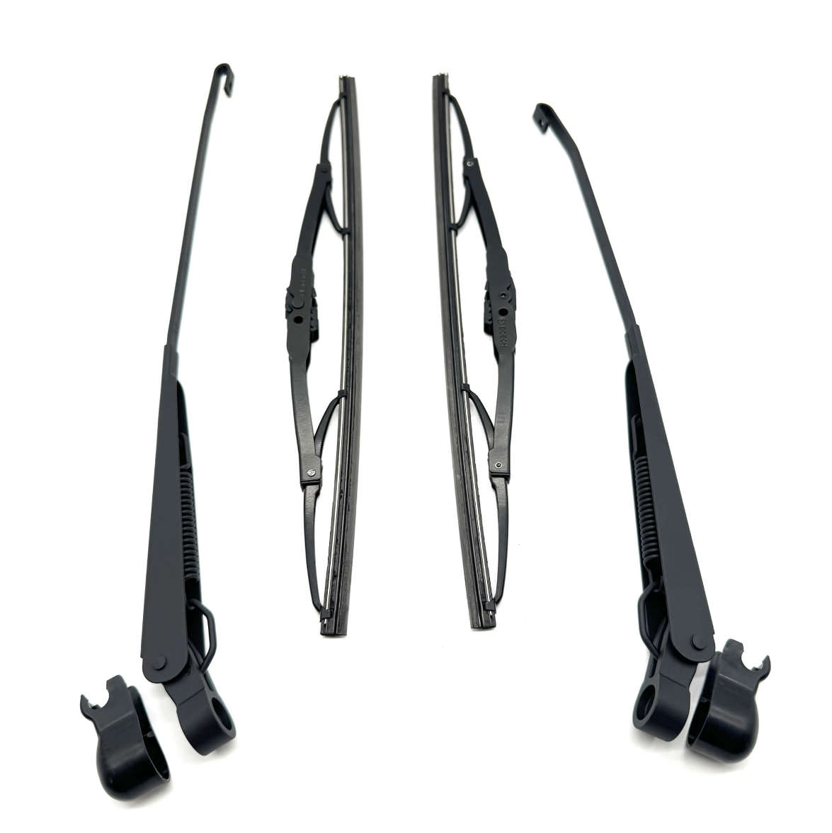 Honda Wiper Arms & Bosch Microedge Windshield Wipers, black, compatible with Honda Vamos Van HM1, HM2 Models 1999-2018, featuring durable construction and precise fit.