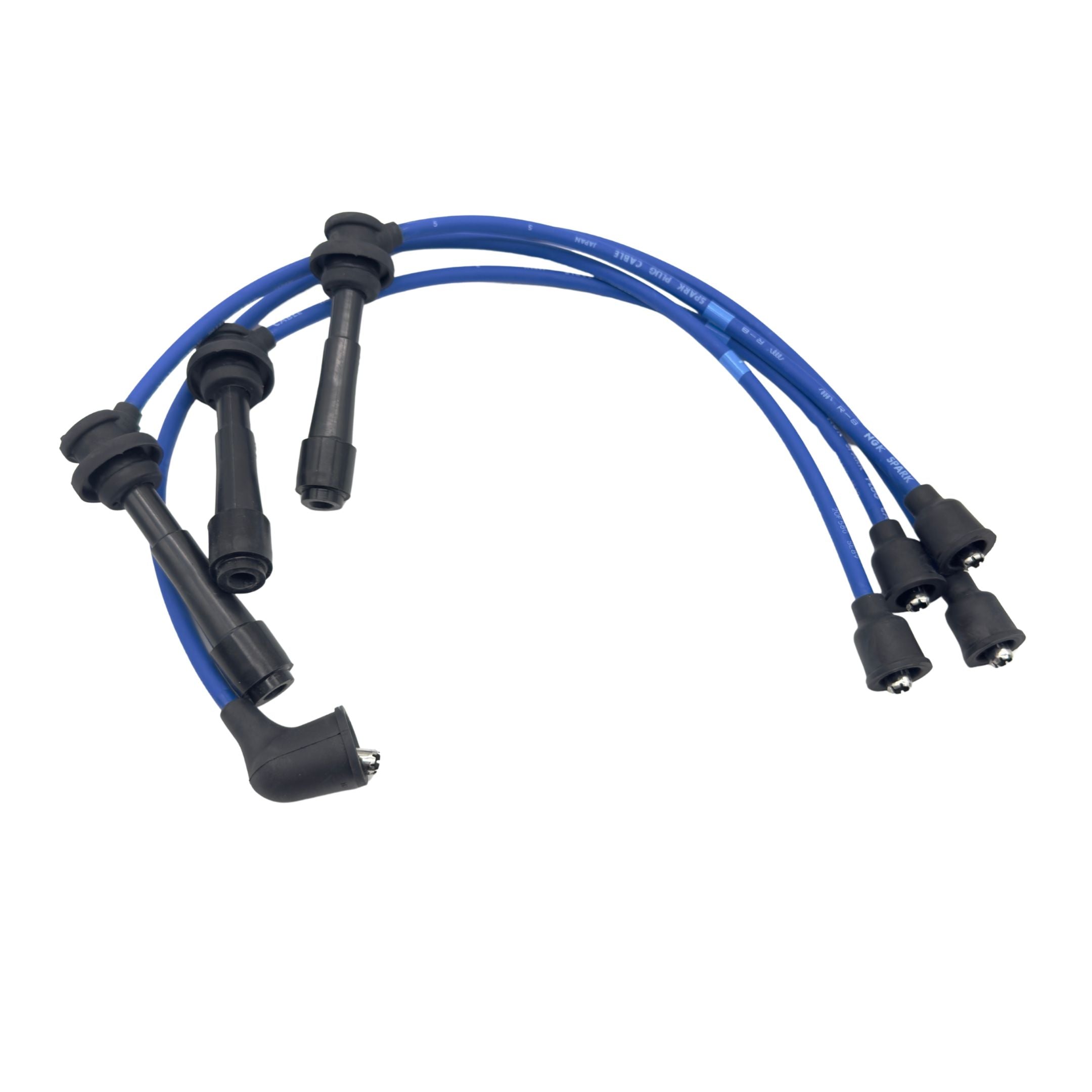 Blue spark plug wire set for Suzuki Carry DC51T and DD51T 1991 to 1999, shown on a white background with all four ignition cables displayed for full engine tune up replacement.