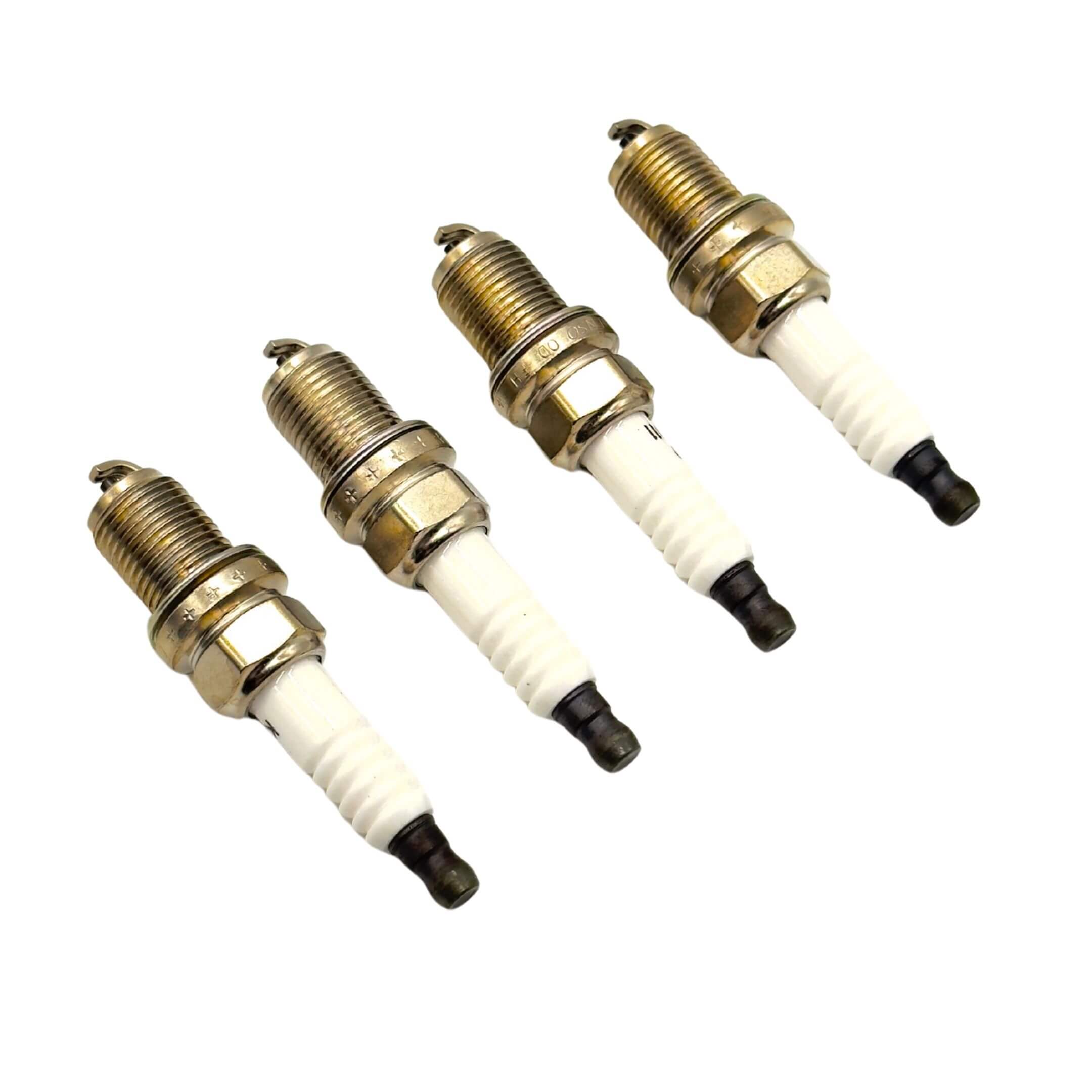 Subaru Sambar Van TV1 TV2 Supercharger Spark Plugs, gold and white, compatible with models from 8/2001 to 4/2012.