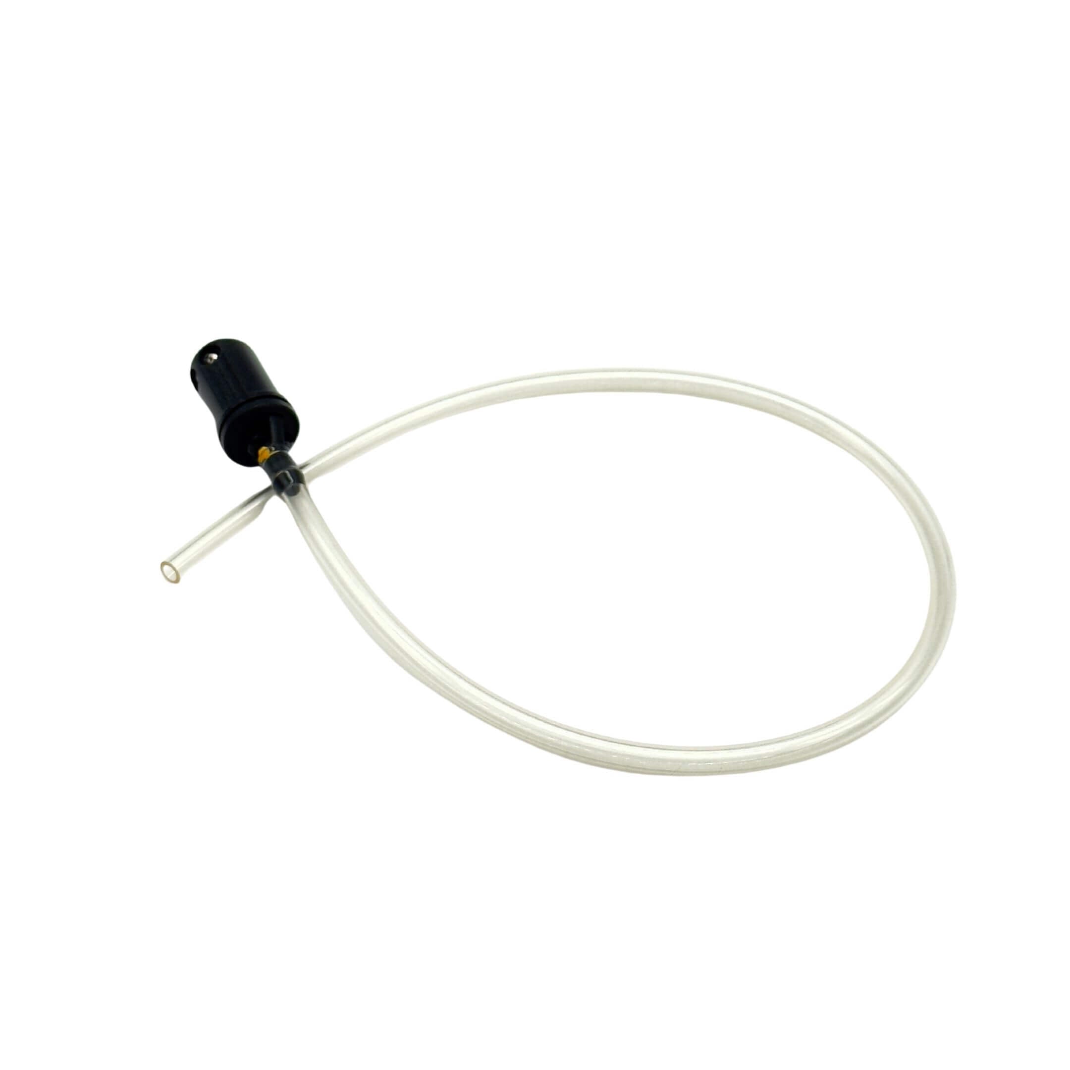 Windshield Washer Nozzle & Hose Assembly for Subaru Sambar Van TV1, TV2 Models (1999-2012) featuring a black nozzle and clear hose.