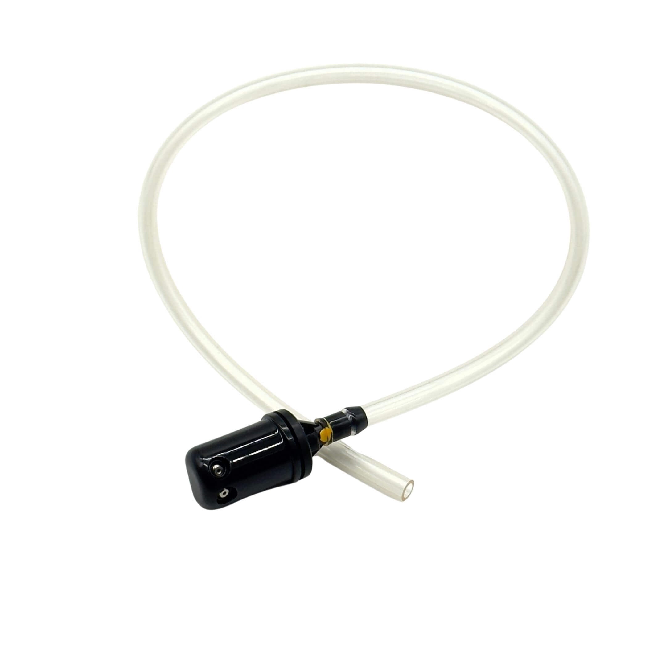 Windshield Washer Nozzle & Hose Assembly for Subaru Sambar Truck TT1, TT2 Models (1999-2012) featuring a sleek black nozzle and clear hose design.