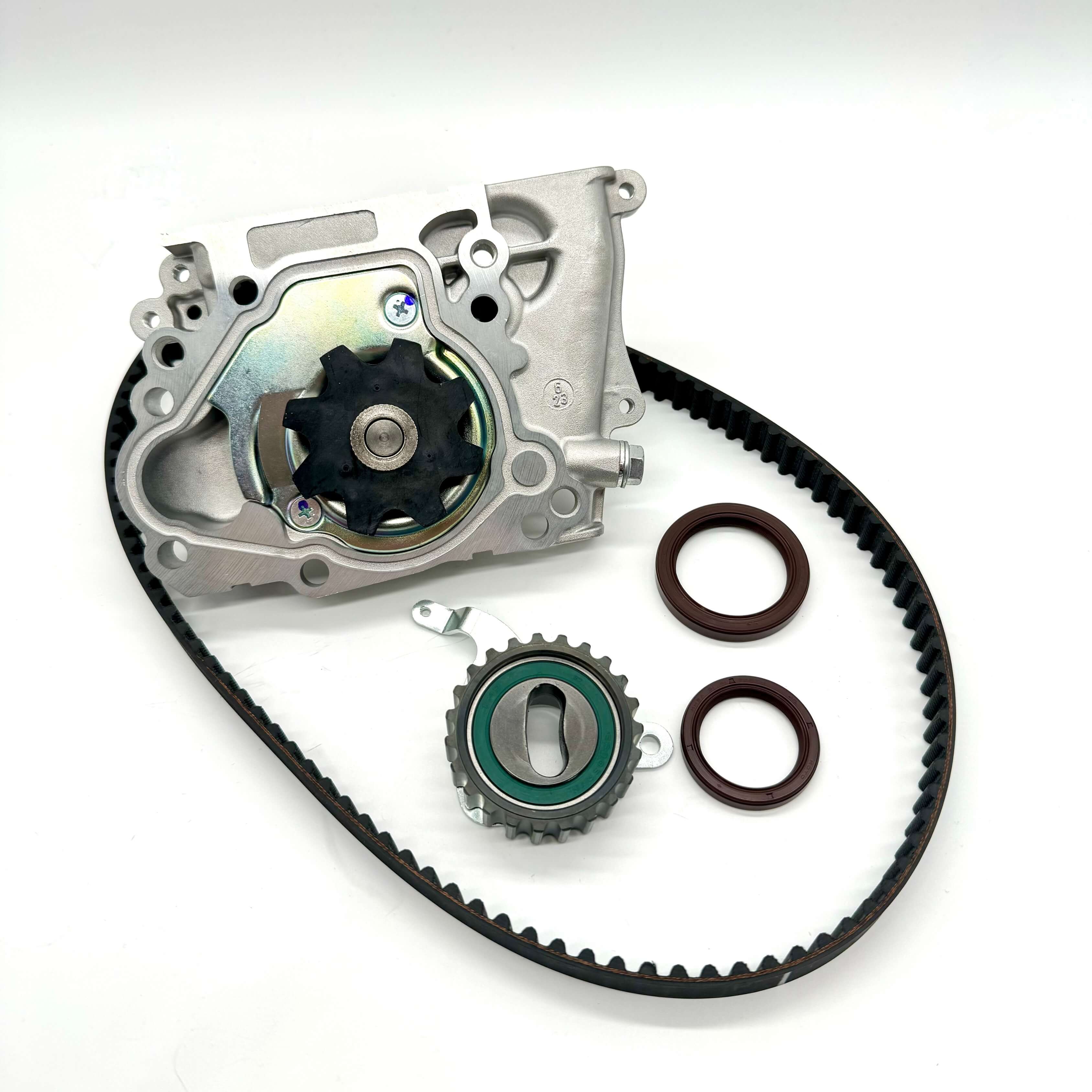 Complete Subaru Sambar KV3 KV4 1990-1998 timing belt kit with water pump, gasket, toothed belt, and seals for engine maintenance and performance enhancement.