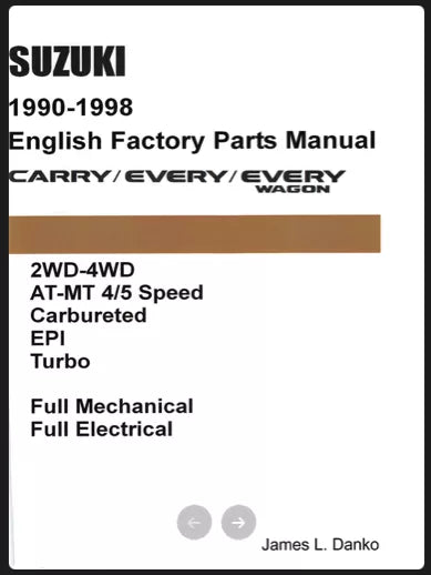 Factory Parts Catalog manual cover