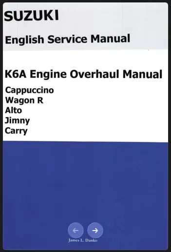 K6A Engine Overhaul Manual manual cover