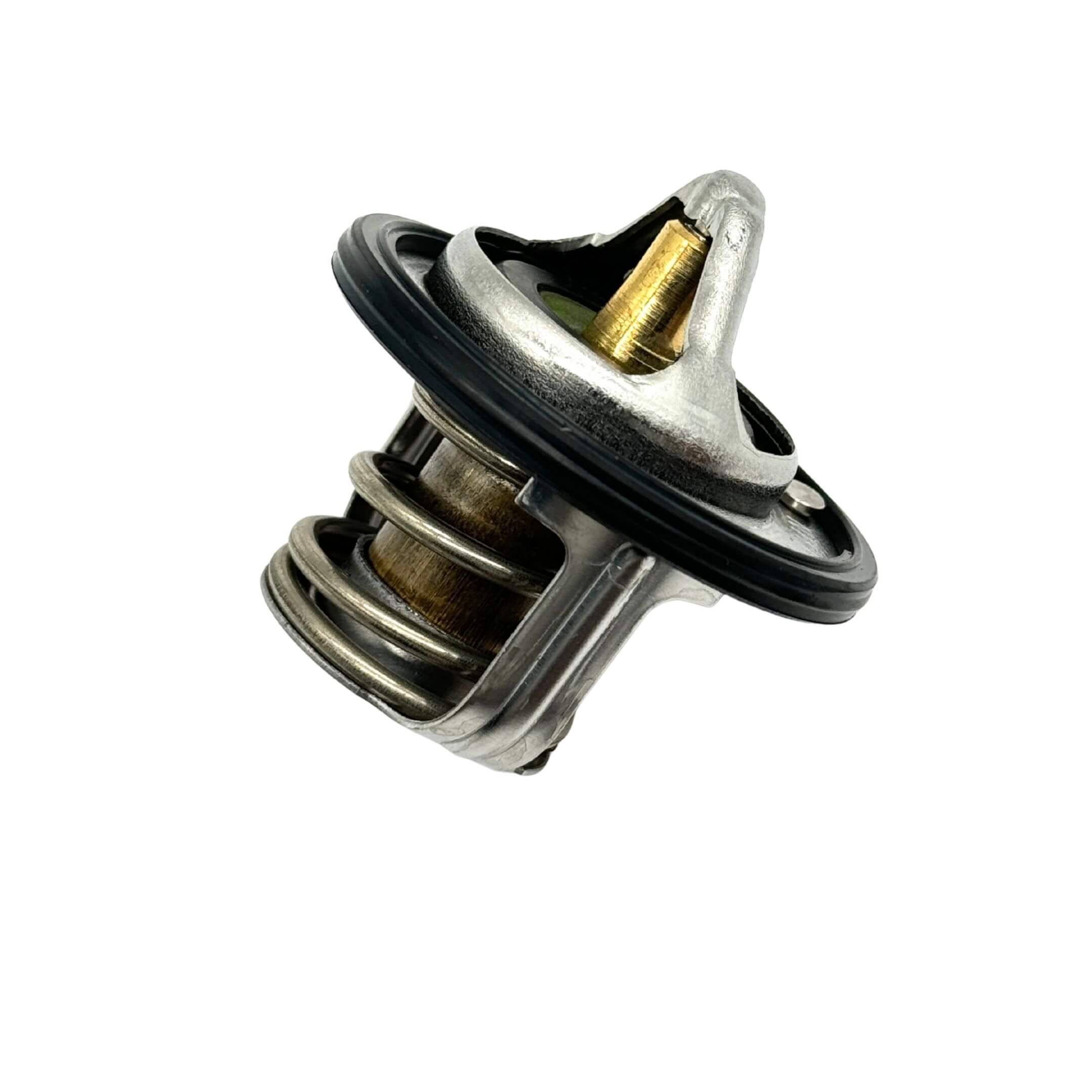 Genuine Subaru Sambar Truck TT1 TT2 thermostat, silver with black gasket, compatible with 1999-2012 models.