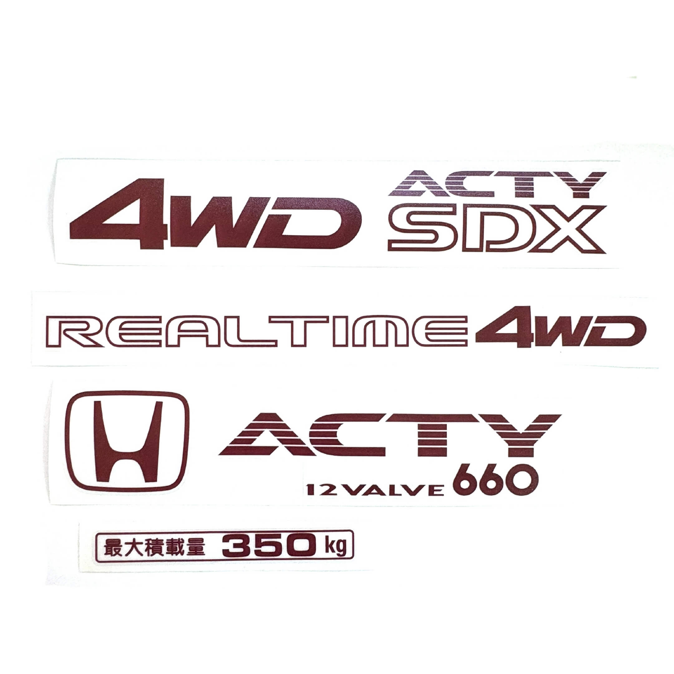 High-quality Honda Acty Replica Decals in OEM Grey displayed on a white background - Perfect for JDM Mini Truck customization and upgrades